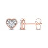 Thumbnail Image 2 of Round-Cut Diamond Solitaire Heart Frame Stud Earrings 1/8 ct tw 10K Rose Gold (I/I3)