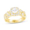 Thumbnail Image 1 of Adore Round-Cut Diamond Cushion Halo Engagement Ring 1-1/4 ct tw 14K Yellow Gold