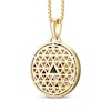 Thumbnail Image 3 of Men's White & Black Diamond Saint Christopher Medal Necklace 1/2 ct tw 10K Yellow Gold 22"