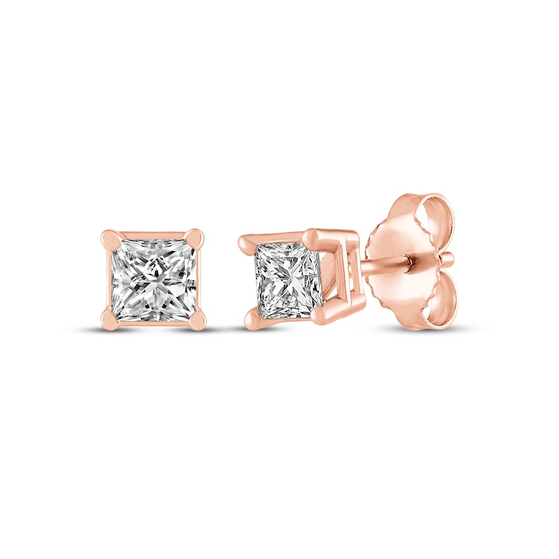 Princess-Cut Diamond Solitaire Stud Earrings 1/4 ct tw 14K Rose Gold (J/I2)