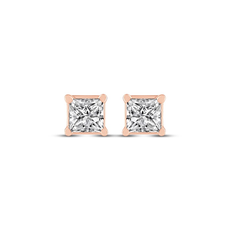 Princess-Cut Diamond Solitaire Stud Earrings 1/4 ct tw 14K Rose Gold (J/I2)