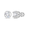 Thumbnail Image 1 of Round-Cut Diamond Bezel-Look Solitaire Stud Earrings 1/2 ct tw 14K White Gold (I/I2)