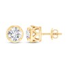 Thumbnail Image 3 of Round-Cut Diamond Bezel-Look Solitaire Stud Earrings 1/2 ct tw 14K Yellow Gold (I/I2)