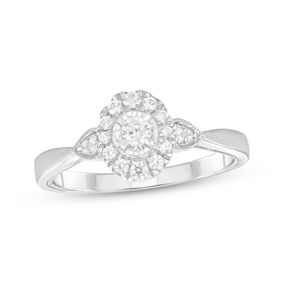 Adore Round-Cut Diamond Halo Engagement Ring 1/4 ct tw 10K White Gold