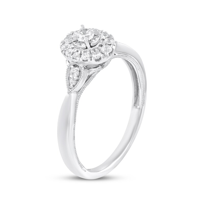 Main Image 2 of Adore Round-Cut Diamond Halo Engagement Ring 1/4 ct tw 10K White Gold