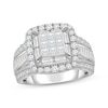 Thumbnail Image 1 of Adore Princess-Cut Multi-Diamond Center Halo Engagement Ring 2 ct tw 14K White Gold