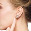Thumbnail Image 4 of Radiant Reflections Diamond Solitaire Heart Stud Earrings 1/4 ct tw 10K White Gold (I/I3)