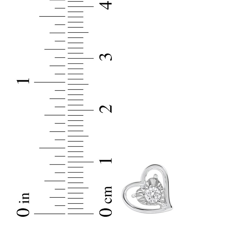 Main Image 6 of Radiant Reflections Diamond Solitaire Heart Stud Earrings 1/4 ct tw 10K White Gold (I/I3)