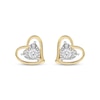 Thumbnail Image 2 of Radiant Reflections Diamond Solitaire Heart Stud Earrings 1/4 ct tw 10K Yellow Gold (I/I3)