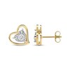 Thumbnail Image 3 of Radiant Reflections Diamond Solitaire Heart Stud Earrings 1/4 ct tw 10K Yellow Gold (I/I3)