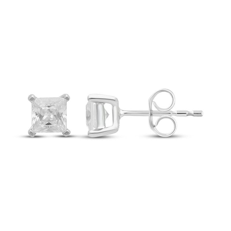 Main Image 1 of KAY Lab-Grown Diamonds Princess-Cut Solitaire Stud Earrings 1/3 ct tw 10K White Gold (I/SI2)