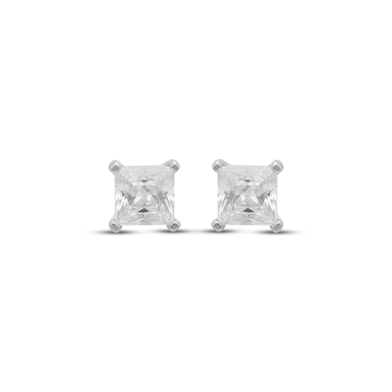 Main Image 2 of KAY Lab-Grown Diamonds Princess-Cut Solitaire Stud Earrings 1/3 ct tw 10K White Gold (I/SI2)