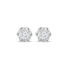 Thumbnail Image 2 of Round-Cut Diamond Solitaire Flower Earrings 1/4 ct tw 10K White Gold (J/I3)