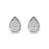 Thumbnail Image 2 of Radiant Reflections Round-Cut Diamond Solitaire Pear Frame Stud Earrings 1/4 ct tw 10K White Gold (J/I3)
