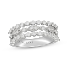 Neil Lane Three-Row Diamond Anniversary Ring 1 ct tw 14K White Gold
