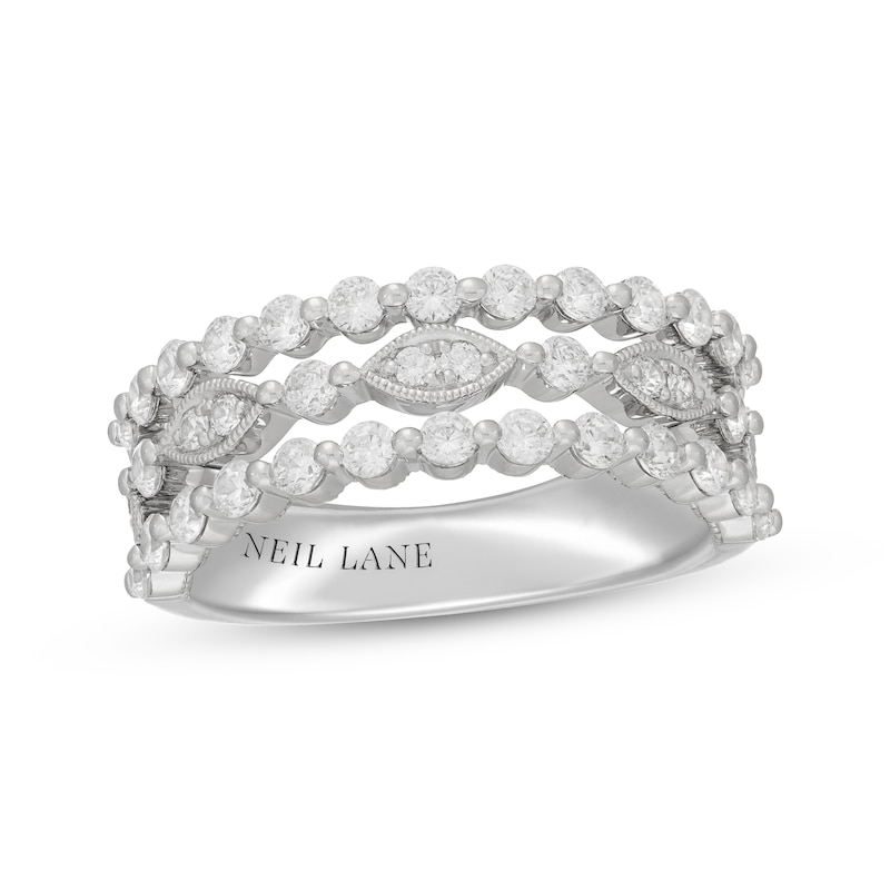 Main Image 1 of Neil Lane Three-Row Diamond Anniversary Ring 1 ct tw 14K White Gold