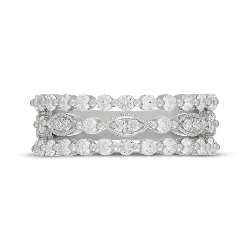 Main Image 3 of Neil Lane Three-Row Diamond Anniversary Ring 1 ct tw 14K White Gold