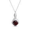 Thumbnail Image 2 of Cushion-Cut Garnet & White Lab-Created Sapphire Necklace & Earrings Gift Set Sterling Silver