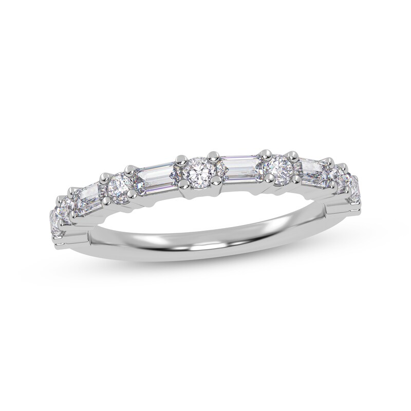Main Image 1 of Adore Baguette & Round-Cut Diamond Stackable Anniversary Ring 1/2 ct tw 14K White Gold
