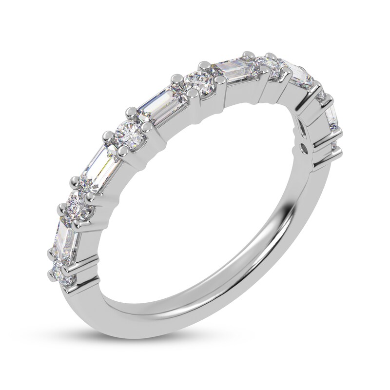 Main Image 2 of Adore Baguette & Round-Cut Diamond Stackable Anniversary Ring 1/2 ct tw 14K White Gold