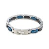 Thumbnail Image 2 of KAY Lab-Grown Diamonds Men's Link Bracelet 1/6 ct tw Black & Blue Ion-Plated Stainless Steel 8.5"