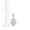 Thumbnail Image 4 of Round & Baguette-Cut Diamond Hamsa Necklace Charm 1-1/2 ct tw Sterling Silver