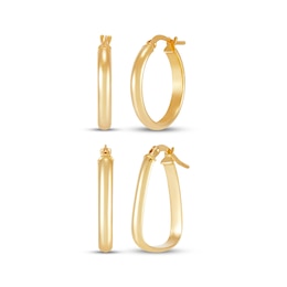 Hoop Earrings Gift Set 14K Yellow Gold