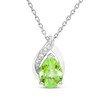 Thumbnail Image 2 of Pear-Shaped Peridot & White Lab-Created Sapphire Gift Set Sterling Silver