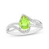 Thumbnail Image 3 of Pear-Shaped Peridot & White Lab-Created Sapphire Gift Set Sterling Silver