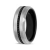 Thumbnail Image 2 of Men's Black Sapphire Brushed Wedding Band Tungsten Carbide & Black Ion Plating 8mm