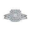 Thumbnail Image 3 of Adore Princess-Cut Cushion Double-Halo Bridal Set 1/2 ct tw 10K White Gold
