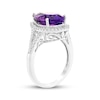Thumbnail Image 2 of Pear-Shaped Amethyst & White Topaz Ring 10K White Gold