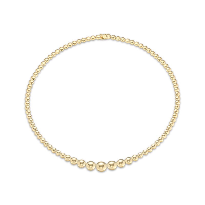 Main Image 1 of Graduating Bead Necklace 18K Yellow Gold-Plated Sterling Silver 18"