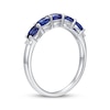 Thumbnail Image 2 of Oval-Cut Blue Lab-Created Sapphire & White Lab-Created Sapphire Ring Sterling Silver