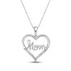 Thumbnail Image 1 of Diamond "Mom" Heart Necklace 1/10 ct tw Sterling Silver