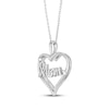 Thumbnail Image 2 of Diamond "Mom" Heart Necklace 1/10 ct tw Sterling Silver