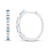 Thumbnail Image 3 of Baguette-Cut Swiss Blue Topaz Hoop Earrings Sterling Silver