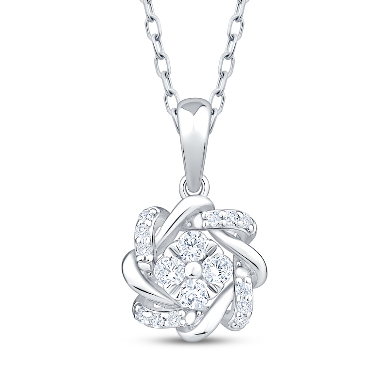 Main Image 2 of Diamond Wreath Halo Gift Set 3/8 ct tw Sterling Silver