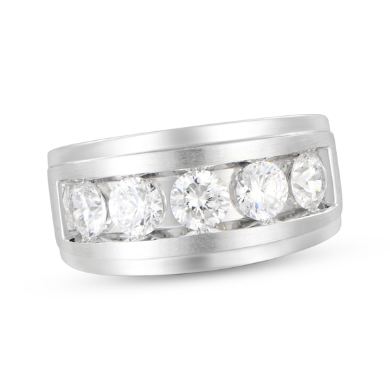 Adore Lab-Grown Diamonds Men's Five Stone Wedding Band 2-1/2 ct tw 14K White Gold