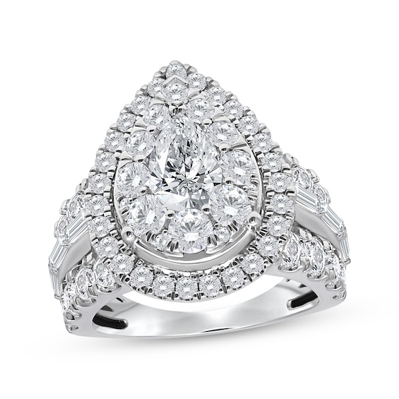 Adore Pear-Shaped Lab-Grown Diamond Engagement Ring 4 ct tw 14K White Gold