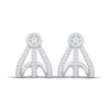 Thumbnail Image 2 of Diamond Three-Row J-Hoop Halo Earrings 1/3 ct tw Sterling Silver