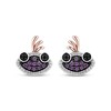 Thumbnail Image 2 of Disney Treasures Monsters, Inc. "Randall" Amethyst & Diamond Earrings 1/10 ct tw Sterling Silver & 10K Rose Gold
