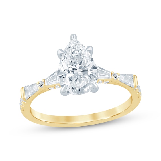 KAY Bow Collection Pear-Shaped Lab-Grown Diamond Engagement Ring 2 ct tw 14K Two-Tone Gold