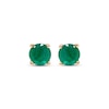 Thumbnail Image 2 of Natural Emerald Solitaire Earrings 10K Yellow Gold