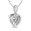 Thumbnail Image 3 of Heart-Shaped White Lab-Created Sapphire Halo Necklace Sterling Silver 18"