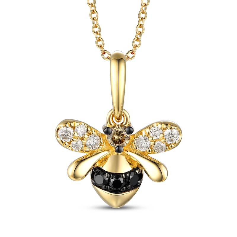 Main Image 1 of Le Vian Diamond Bee Necklace 1/5 ct tw 14K Honey Gold 19"