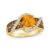 Thumbnail Image 1 of Le Vian Cushion-Cut Citrine Ring 5/8 ct tw Diamonds 14K Honey Gold