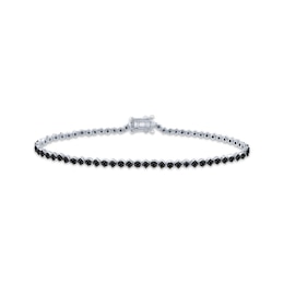 Black Diamond Line Bracelet 1 ct tw Sterling Silver 7.5"