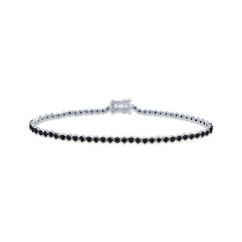 Main Image 1 of Black Diamond Line Bracelet 1 ct tw Sterling Silver 7.5"