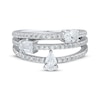 Thumbnail Image 3 of KAY Lab-Grown Diamonds Pear, Oval & Emerald-Cut Three-Row Fashion Ring 1 ct tw 14K White Gold